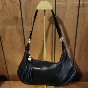 Elegant Black Leather Shoulder Bag, Sigrid Olsen.